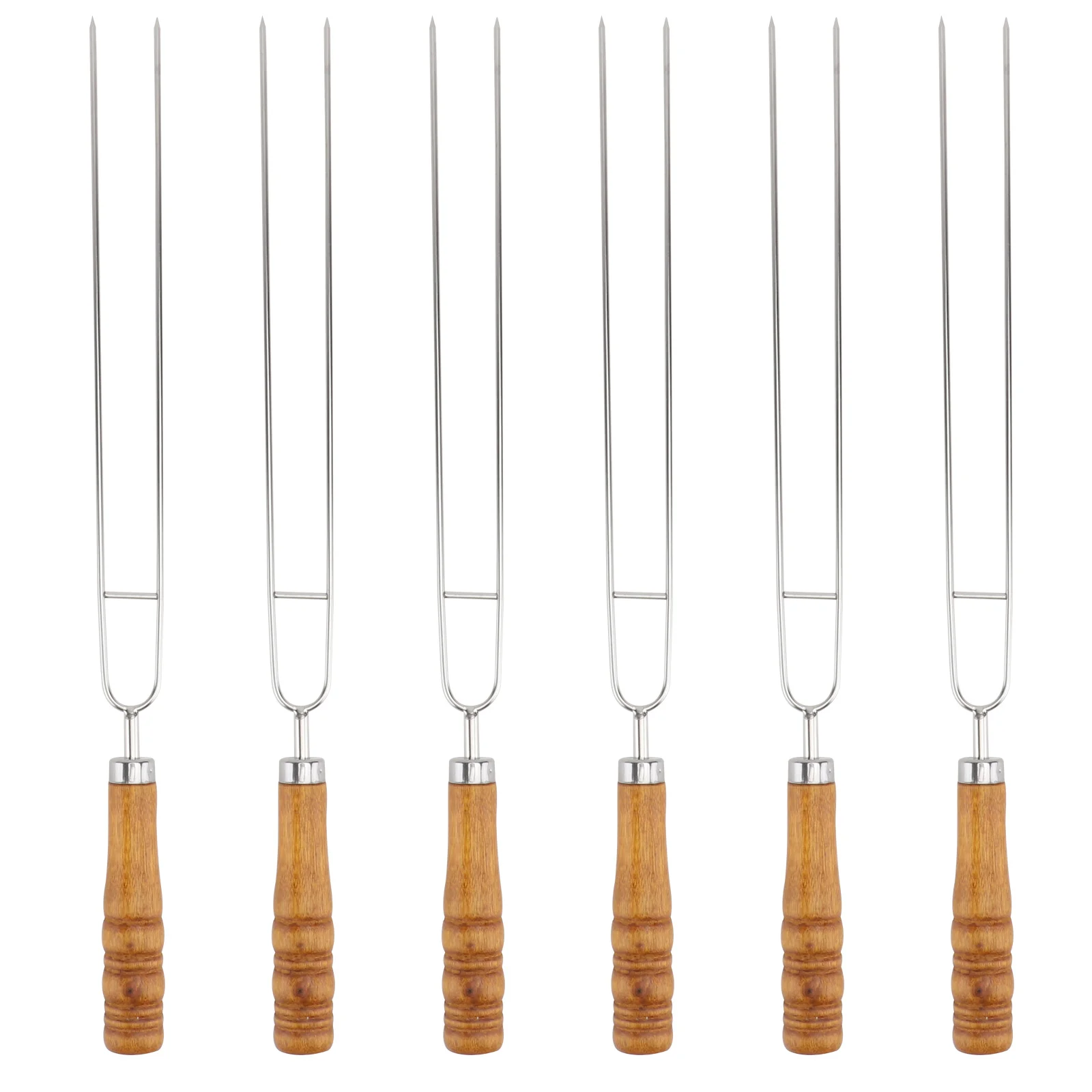 

6 Pcs Barbecue Skewers Candy Floss Sugar Cheese Fondue Fork Bamboo Marshmallow Sticks