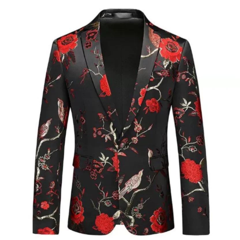 One-AT8 Мужской осенне-зимний жаккардовый повседневный тонкий костюм больших