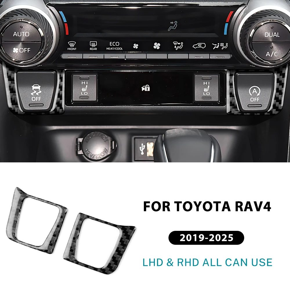 Настоящая мягкая наклейка из углеродного волокна для Toyota RAV4 XA50 2019 2020 2021 2022 2023 2024 2025 LHD RHD Автомобильное центральное управление AC Frame Trim