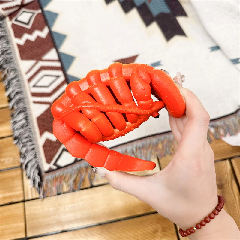 Funny Slippers Man Footwear Family Shoes Woman Sandals Plus Size 36-47 Summer Beach Shoes Boys Unisex Lobster Slippers 2023