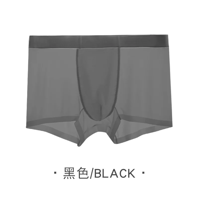 6PCS Men's Ice Silk Seamless Antibacterial Crotch Boxer Summer Thin Breathable Mesh Underpants Shorts