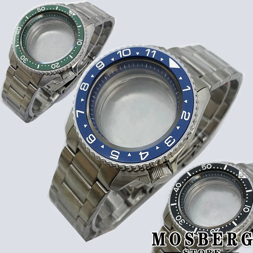 42mm Watch Case Ceramic Bezel Solid 316L Stainless Steel Sapphire Glass For NH35 NH36 Accessories
