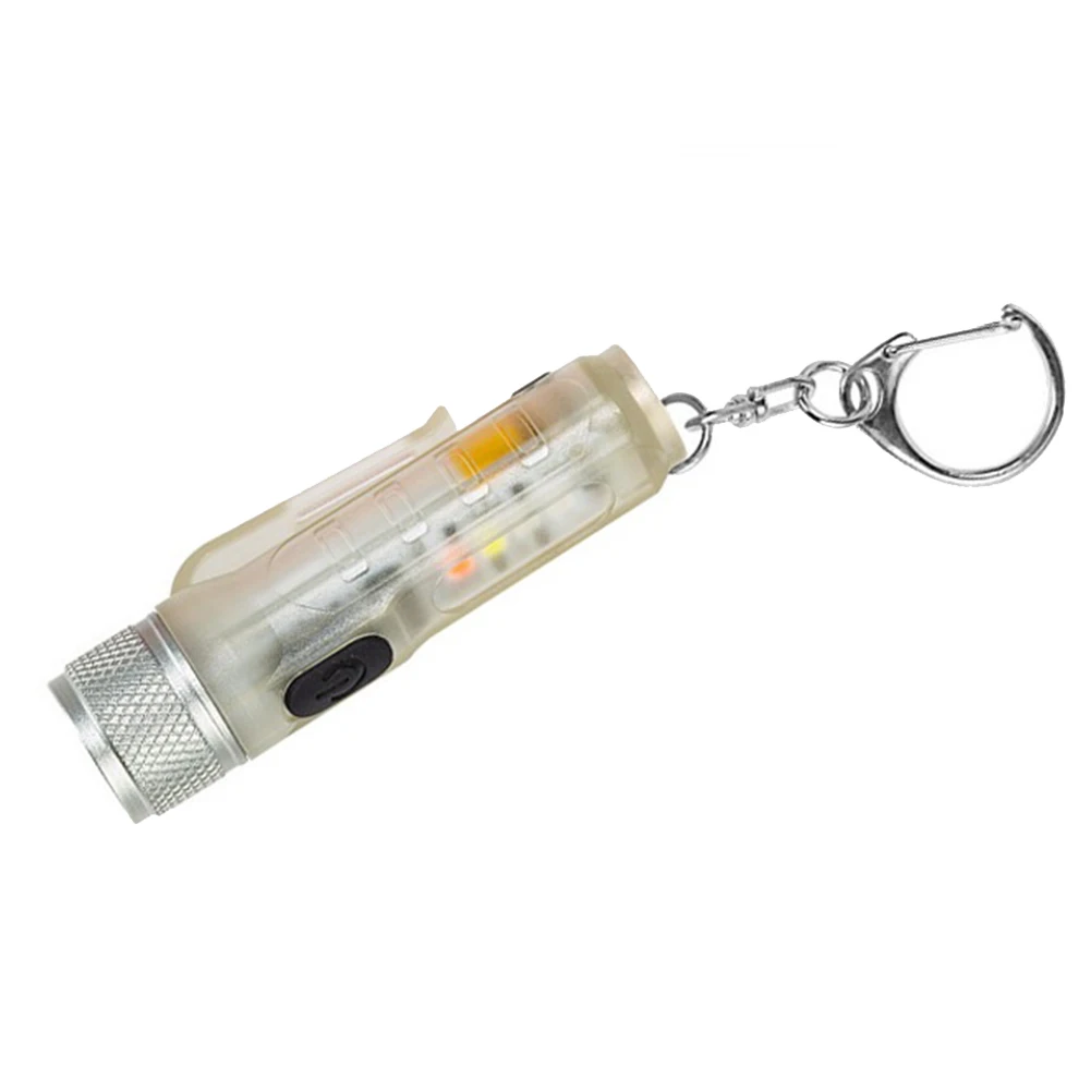 

Mini Torch with Buckle LED Flashlight USB Rechargeable Keychain Pocket Lamp Waterproof Light for Outdoor Frosted