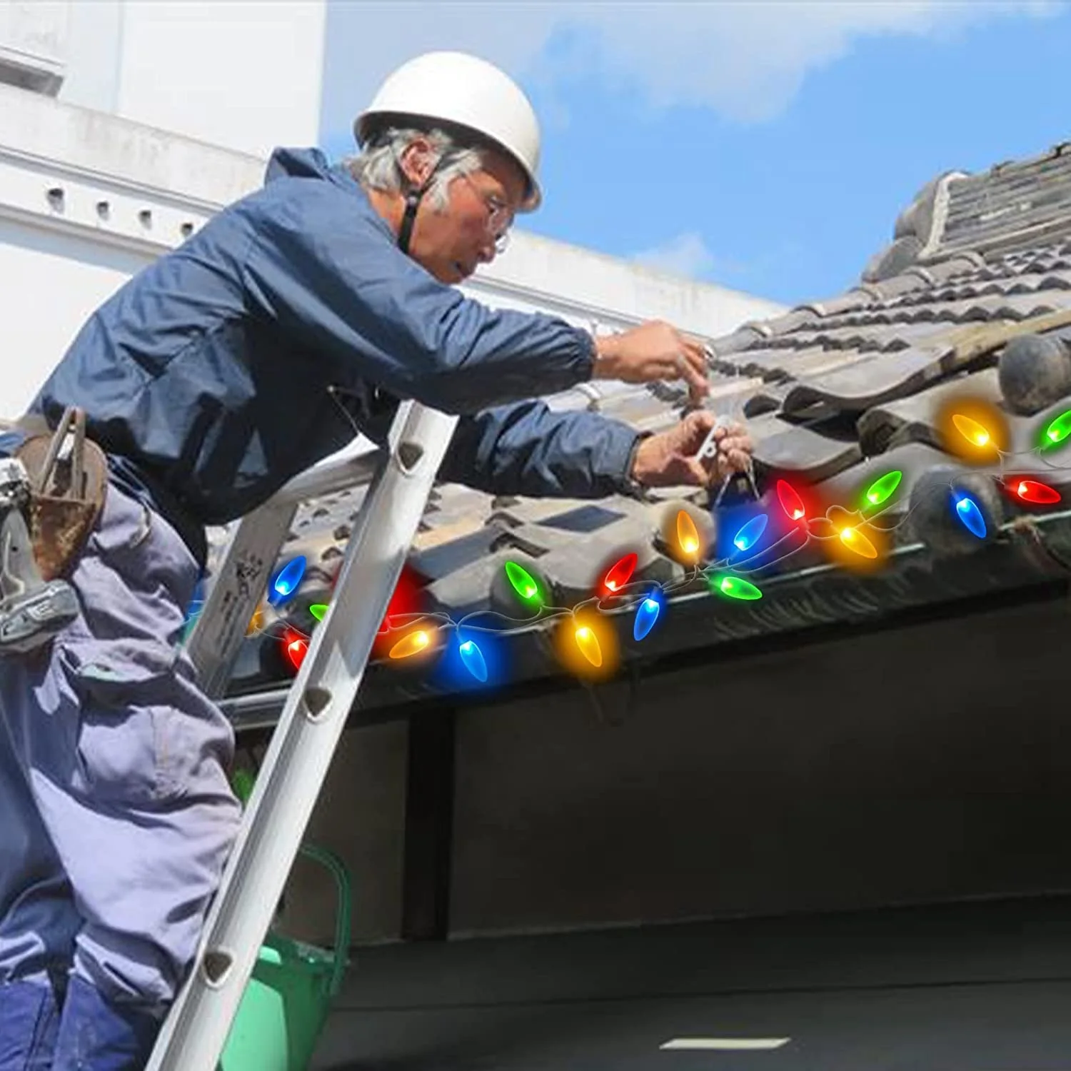 120 упаковок зажимов для рождественских светильников на открытом воздухе -