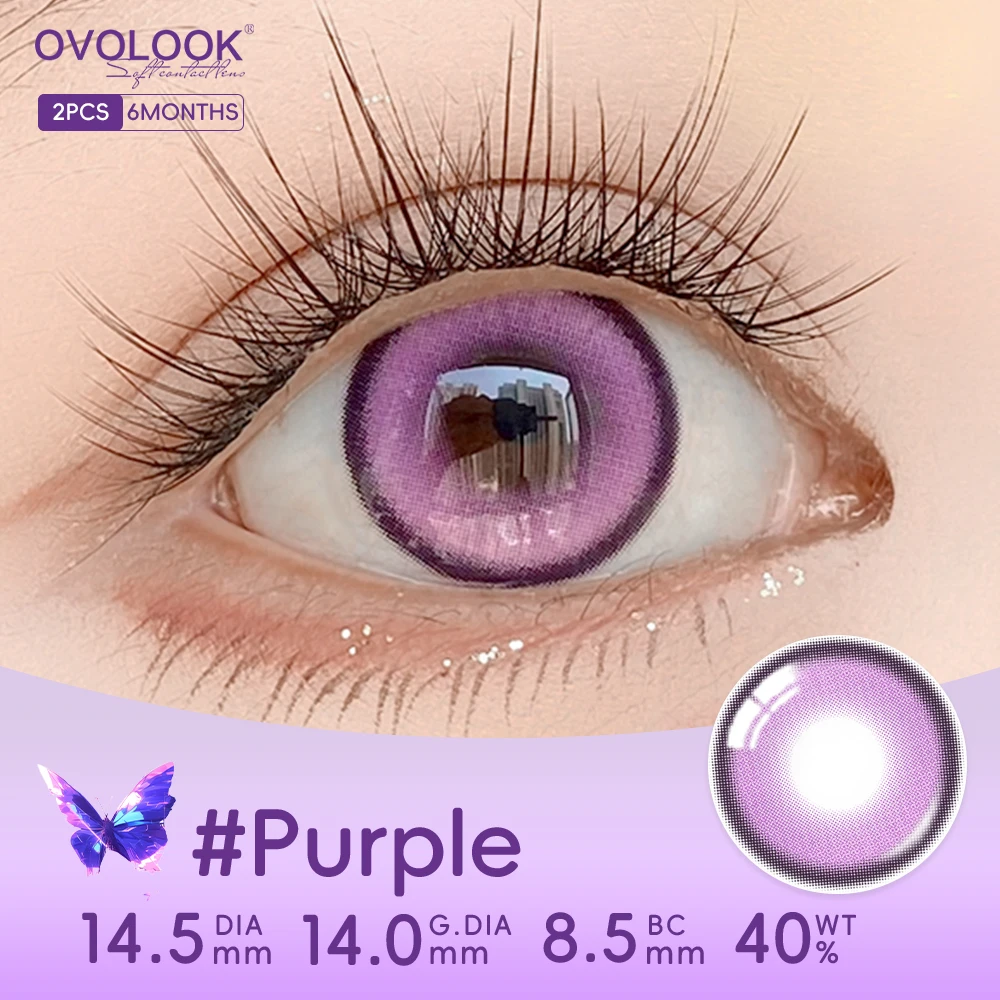 Фото OVOLOOK - Цветные контактные линзы для косплея в русском стиле, увеличивающие зрачок, цвета: Лесной зеленый/Темно-синий/Красный, для длительного ношения №2