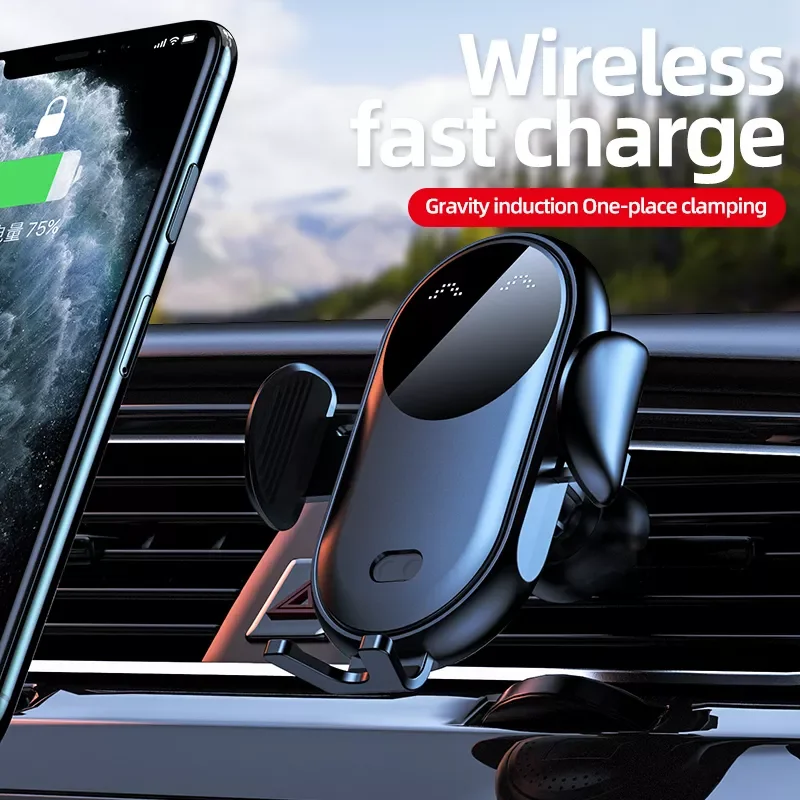 

Wireless Charger Car Phone Holder Qi Induction Smart Sensor Fast Charging Stand Mount For Samsung S20 Note 20 iPhone 13 12 10W
