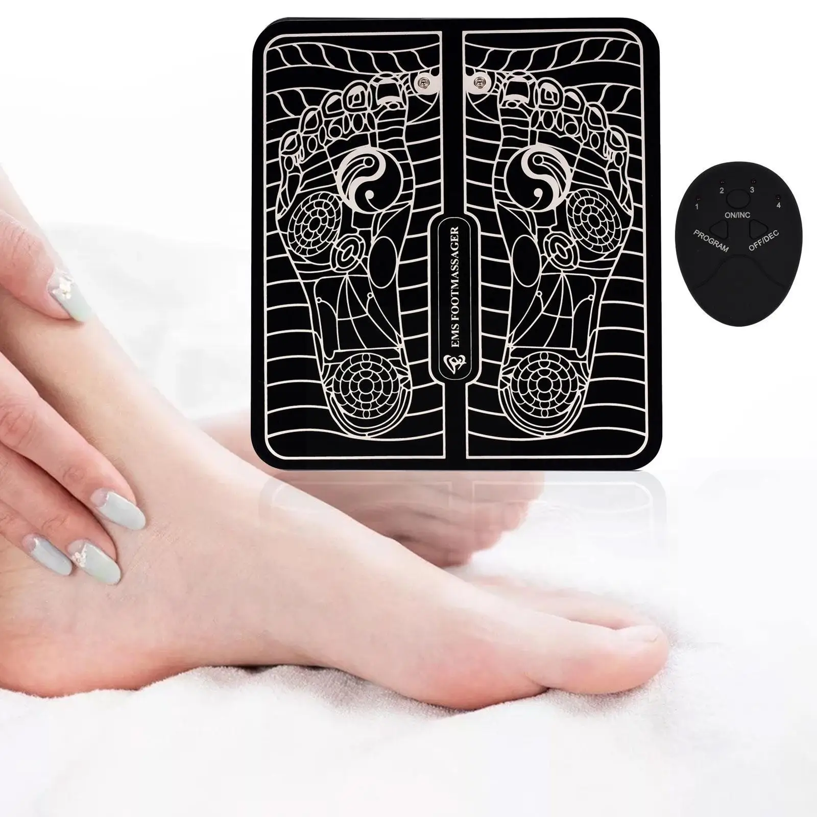 

EMS Electric Foot Stimulation Massager Pad Folding Portable Mats Fully Automatic Circulation Massage Body Machine For Men&W Y0C4