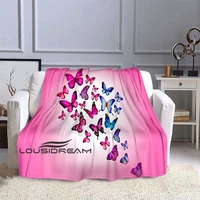 colorful butterfly plush blanket printing comfortable soft blanket four seasons bath towel sheet sofa flannel warm blanket