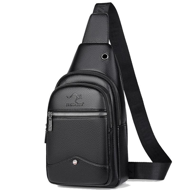 

Men's USB Casual PU Leather Leisure Business Shoulder Bag Crossbody Travel Sling Messenger Pack Chest Waist Hanging Bag For Male