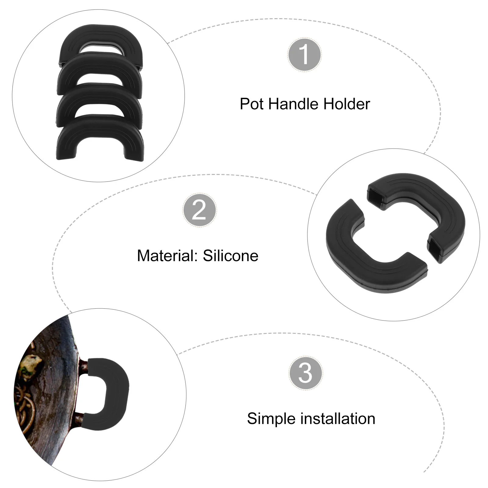 

Handle Pot Cover Silicone Holder Pan Covers Sleeve Hot Skillet Iron Cast Grip Heatresistant Non Assist Sleeves Side Kitchen