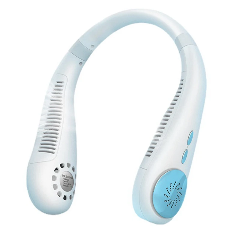 

Portable Bladeless Fan Mini Neck Fan USB Rechargeable Hanging Silent Cooling Fan for Outdoor Air Cooler(White)