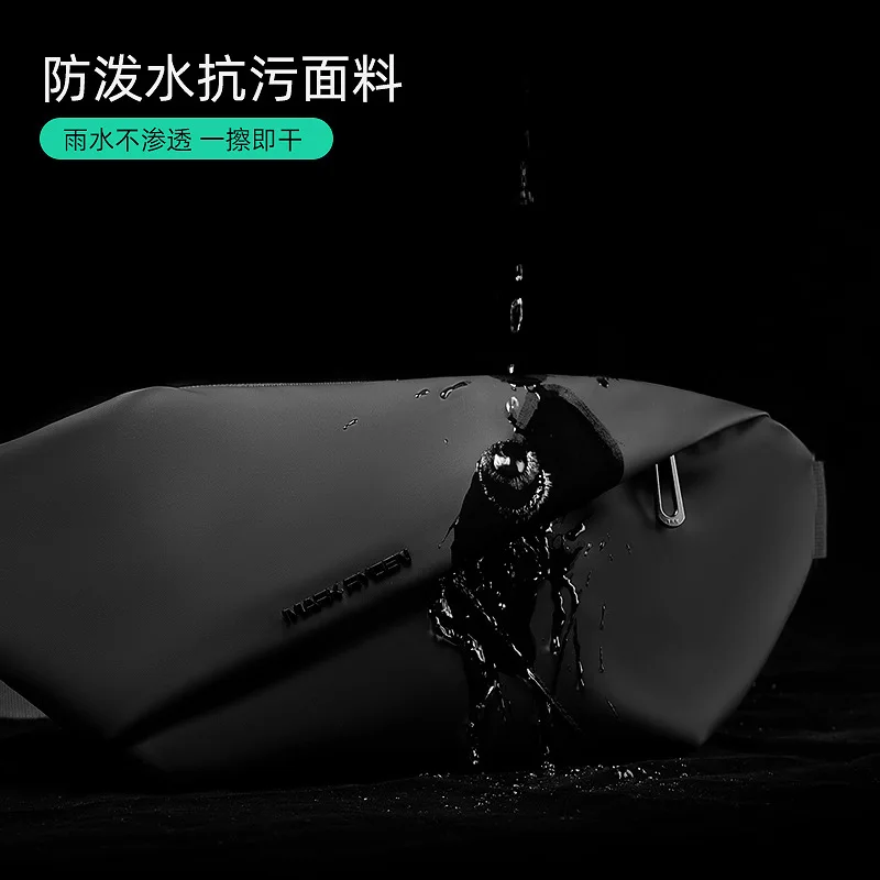 Shoulder Bag Solid Color Zipper Waterproof Men's Casual Cross-body Chest Bag Fashion Portable Sports Travel Everything