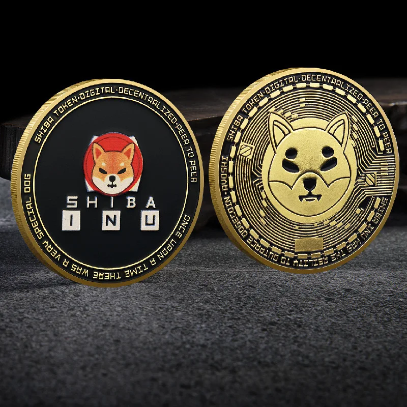 

New Exquisite Commemorative Black Gold Shiba Inu Coin Color Painted Medallion Dog Coin Metal Gold-Plated Digital Virtual Coin
