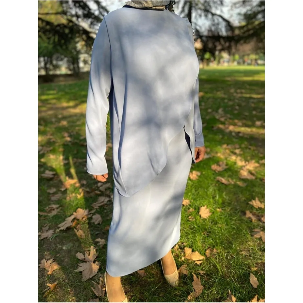 

Dorlie Custom Design Light Blue Şanez Sandy Fabric Suit