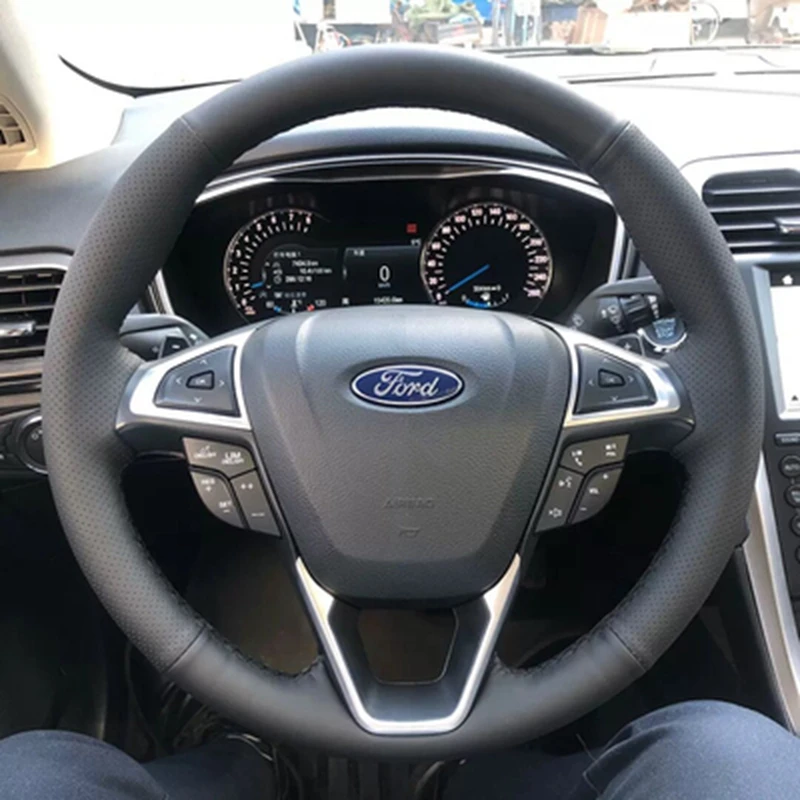 

Для Ford Mondeo Fusion 2013-2019 EDGE 2015-2019 черная кожа из микрофибры под заказ ручная строчка