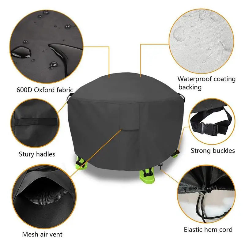 

Outdoor Garden Furniture Round Cover Table Chair Set Waterproof Oxford Wicker Sofa Protection Patio Rain Snow Dustproof Cover