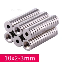 10 20 50 100 pcs neodymium magnets diameter 10mm thickness 2mm with 3mm countersunk ring strong rare earth hole crafts magnet