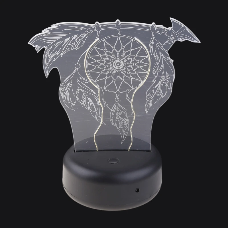 

USB Dream Catcher Lamp Acrylic Led 7 colors Night Light Kids Bedroom Desk Lamp Holiday Birthday Gift Wind Chime Lamp