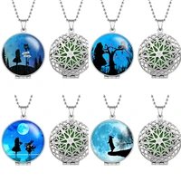 disney alice in wonderland aroma diffuser necklace aromatherapy stainless steel perfume essential oil locket necklace a1500