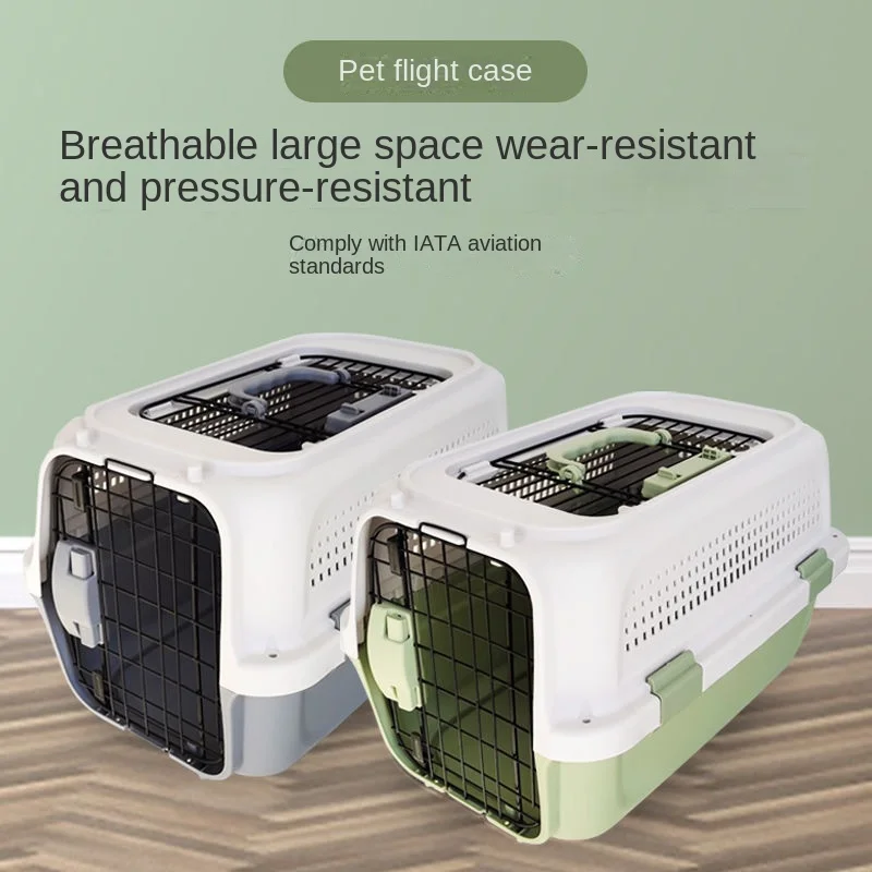 

Pets with Skylight Breathable Air Box Cat Cage Dog Car Air Box Portable Travel Cat Consignment Box 57x37x33 For Pet within 9kg
