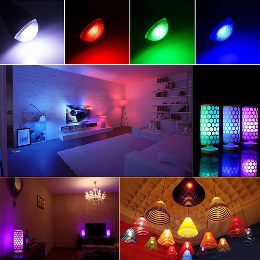 

Light+Remote Control Dimmable LED Lamp AC 85~265V 5/10W E27 High-Effective Energy Changing Home Decor E14 E26 RGB 16 Colors