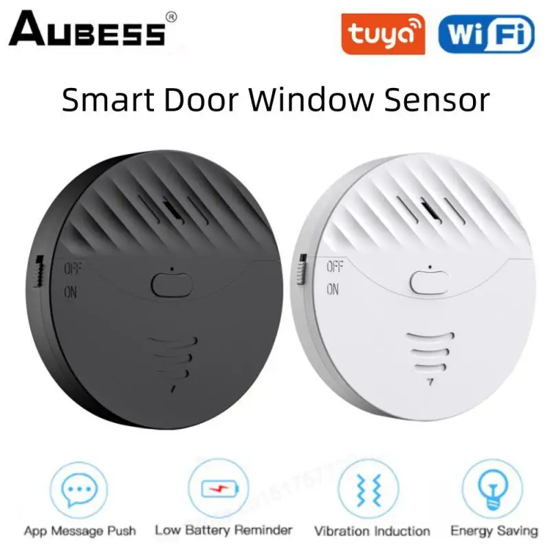 

Tuya WiFi Smart Door Window Sensor Alarm Vibration Detector Security Protection 130dB Alarm Sound Remote Notification Smart Home