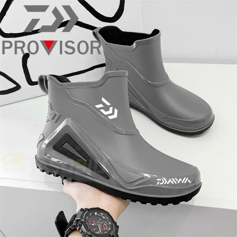 

DAIWA Men Waterproof Outdoor Water Rubber Wading Shoes Winter Wear-resistant Rain Boots Non-slip Fishing Shoes Garden Work Shoes
