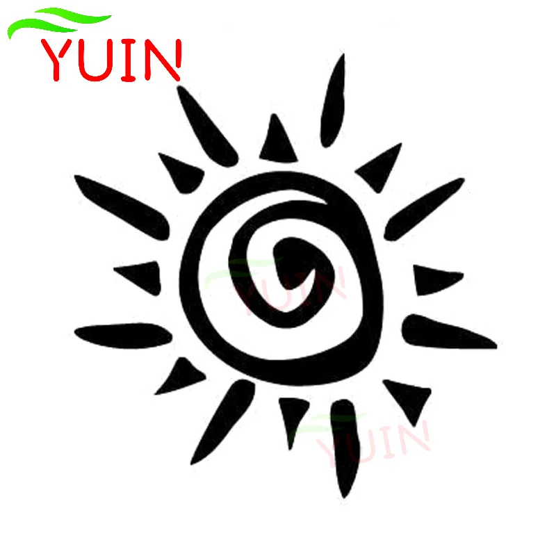 

Tribal Tattoo Sun Classic Fashion Car Sticker Car Window Decoration PVC Waterproof Sunscreen Decal Black/white/red/laser/silver