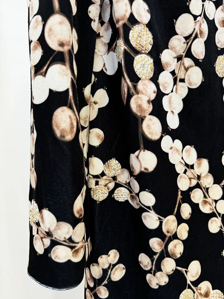 Женское бархатное офисное повседневное платье в европейском стиле осень-зима