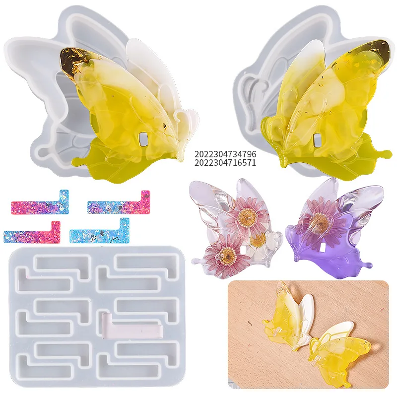 

DIY epoxy resin butterfly silicone mold hook punch free kitchen bathroom door sticker hook silicone mold