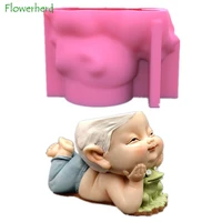 toad boy diy 3d creative pen holder flower pot silicone mould aromatherapy candle food grade chocolate cake decoration