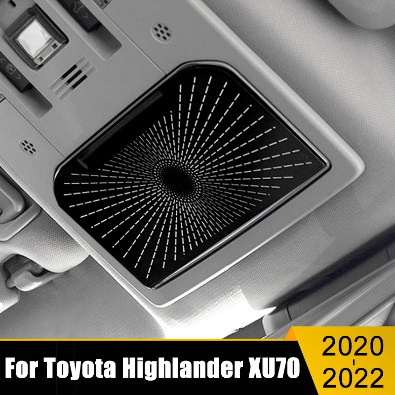 Car Accessories For Toyota Highlander XU70 2020 2021 2022 Audio Strip Protective Horn Roof Lamp Trim Mesh Reading Light Cover
