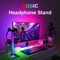 smart rgb light bar headphone stand touch control backlights for tv gaming computer desktop bedroom home decor ambient lighting