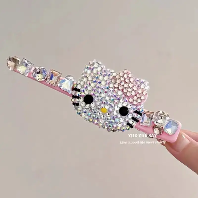 Hellokitty ручной работы с бриллиантами в виде утконоса заколка для волос челки