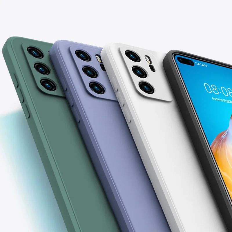 Чехол для Huawei P10 P20 P40 P30 Mate 9 20 10 30 Pro Lite Оригинальный чехол из жидкого силикона 40 Honor8X