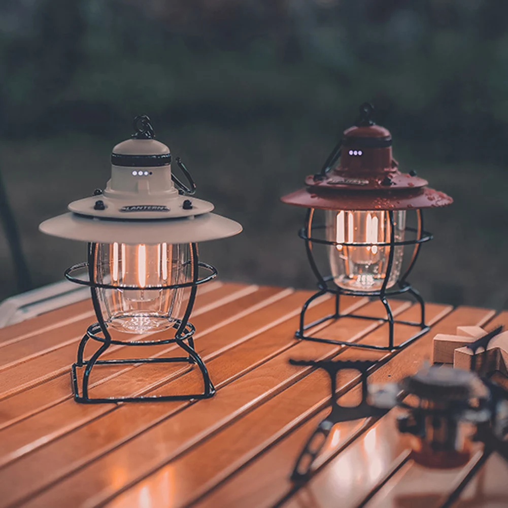 

2000mAH Camping Portable Retro Lantern Vintage Tent Lighting Lantern Decoration Waterproof Outdoor Garden Street Path Lawn Lamp
