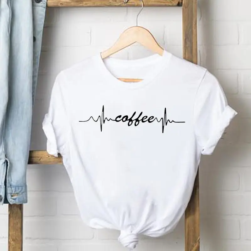 

Top Short Sleeve Coffee Love Sweet 90s Casual Tee Shirt Lady Clothes Fashion Tshirt Summer Female T Women Graphic T-shirts