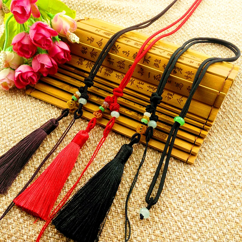 

Маленькие деньги, нефрит, шипы, ожерелье, веревка, цепочка для свитера сделай сам ручная вязка национальная нефритовая подвеска кисточки