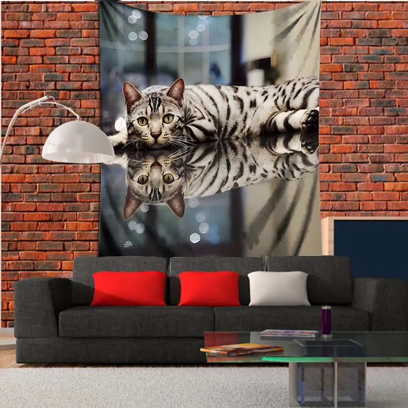 Fantasy Cat Tapestry Pet Dog Tiger Wolf Wall Hanging for Living Room Art Bedroom Dorm Dropshipping |