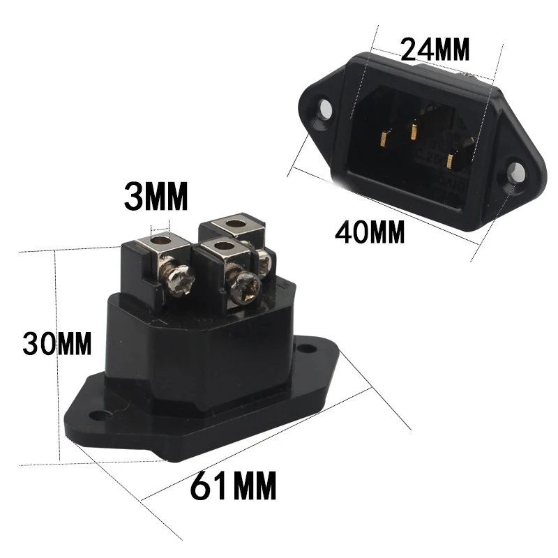 

No Welding Audio Adapter 4N Copper Gold / Rhodium Plating IEC Input Connectors Amplifier CD Player