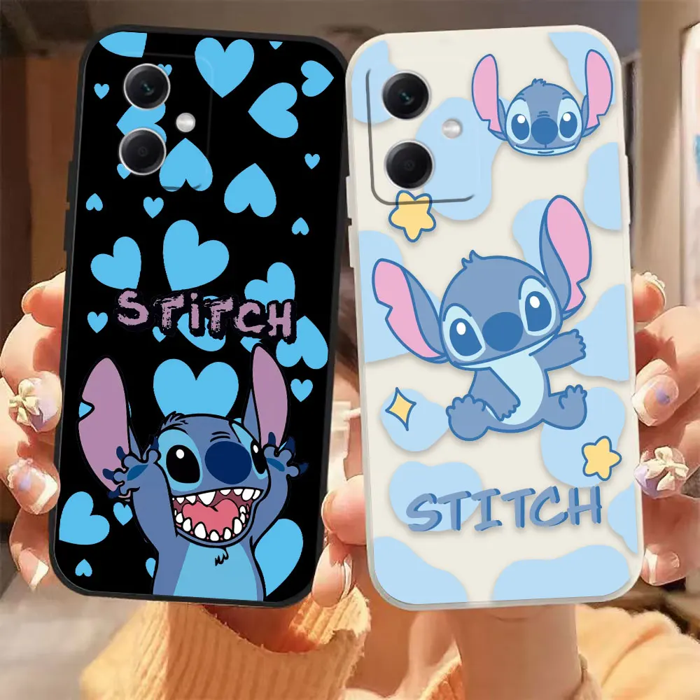 

Cartoon Lilo & Stitch Phone Case For Redmi Note 12 11 11T 11R 11E 11S 10 9 9S 8 7 7S PRO PLUS 4G 5G Colour Liquid Case Fundas
