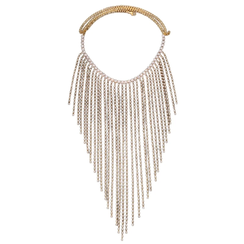 

Vintage Face Chain Blingbling Mask Chain Bridal Headpiece Glistening Crystal