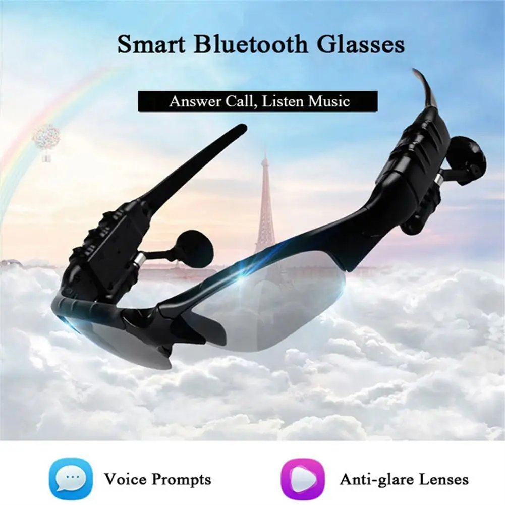 

Bluetooth-compatible Glasses Stereo Wireless Headphones With Microphone Polarized Sunglasses Noise Cancelling Earphones