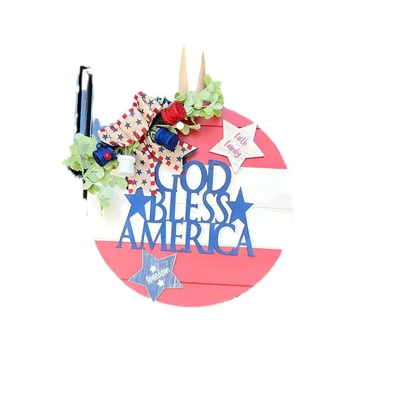 Деревянная дверная тарелка на День Независимости украшение для дома подвеска