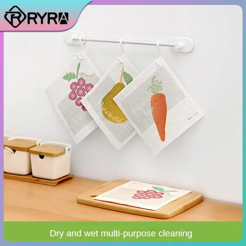 

Wet And Dry Dishwashing Cloth Non-stick Oil Cleaning Rag Multi-purpose Scouring Pad Absorbent Wipe Pan Creative Kitchen