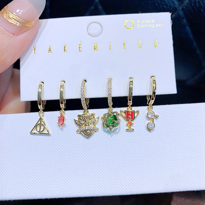 

MIGGA Multicolor Cubic Zircon Pendants Dangle Earrings Set New Design Luxury Women Huggies Jewelry