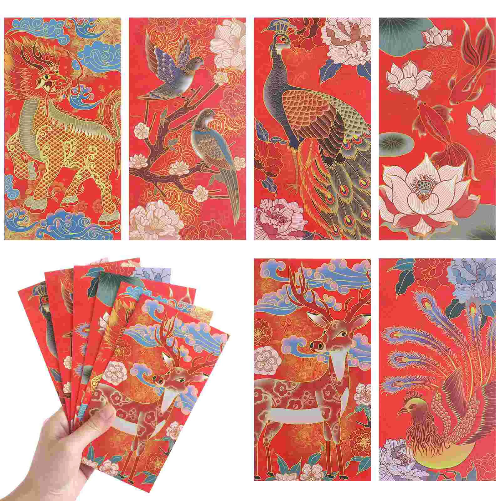 

Символ дня рождения тигра, праздник весны, яркие красные конверты, новые карманы, китайские украшения 2022