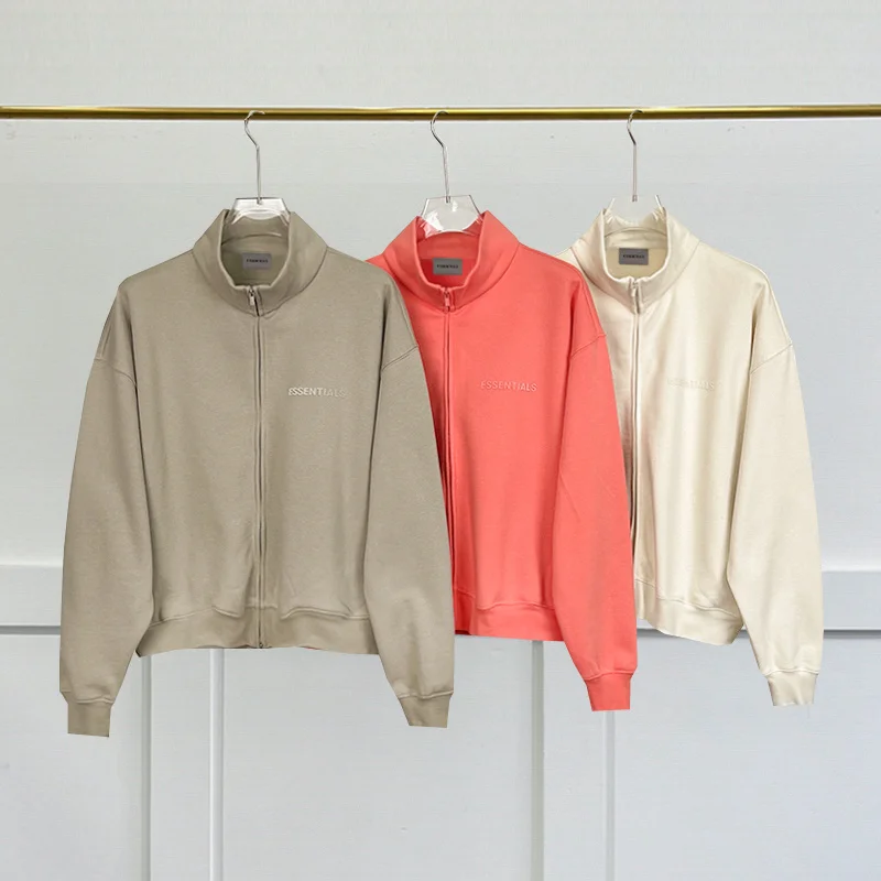 

Толстовка унисекс с высоким воротом, модный Свободный свитшот на молнии, с Флокированным принтом и надписью, в стиле хип-хоп