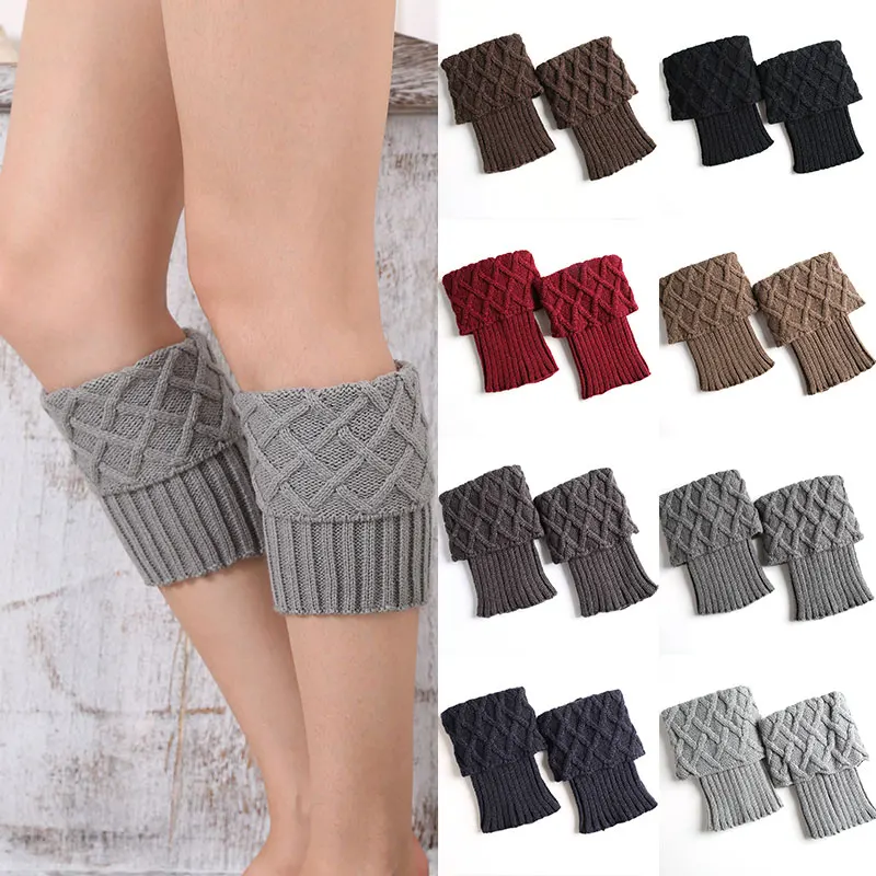 

Hot Women Knitted Winter Leg Warmers Slim Punk Short Crochet Leg Warm Socks Winter Boot Cuffs Socks Boot Toppers Stockings