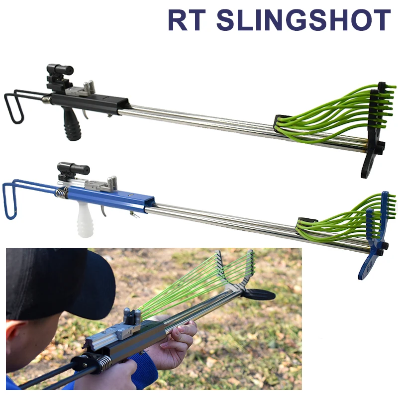 Powerful Fishing Hunting Shooting Slingshot Professional Slingshot Equipment Sport Shooting Slingshot Outdoor Toys Blue Black